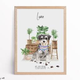 Personalized Schnauzer Print, Dog Lover Wall Art, Home Decor - thumbnail 2