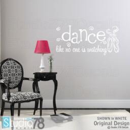 "Ballet Dance Vinyl Wall Decal - ""Dance Like No One Is Watching" - thumbnail 1