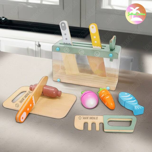 Custom Wooden Children's Kitchen Dishes Set, Child Cutting Board Wooden, Kids Cooking Montessori Tools , Baby Gift, Play - image 1