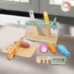 Custom Wooden Children's Kitchen Dishes Set, Child Cutting Board Wooden, Kids Cooking Montessori Tools , Baby Gift, Play