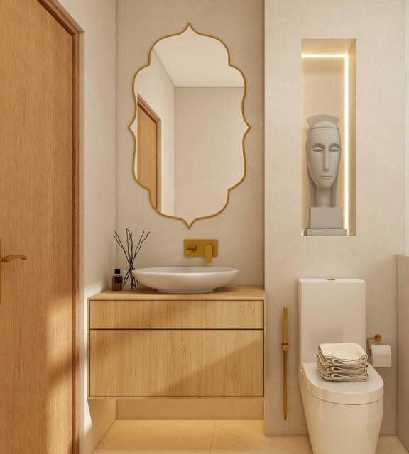Bathroom Mirrors - Flower Unlacquered Brass Mirror - image 1