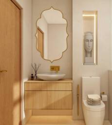 Bathroom Mirrors - Flower Unlacquered Brass Mirror - thumbnail 1