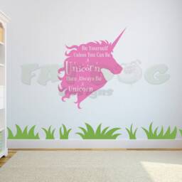 Always Be Yourself Unless You Can Be A Unicorn Custom Vinyl Decal - Girls Room Decoration, Wall Decal, Art, Play - thumbnail 2