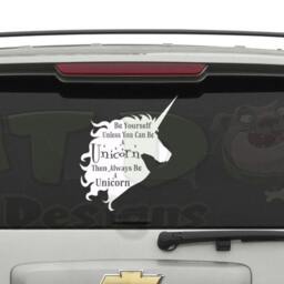 Always Be Yourself Unless You Can Be A Unicorn Custom Vinyl Decal - Girls Room Decoration, Wall Decal, Art, Play - thumbnail 3