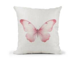 Quirky Cushion Coverwatercolour Blush Pink Butterflymade in England Linen Canvas - thumbnail 1