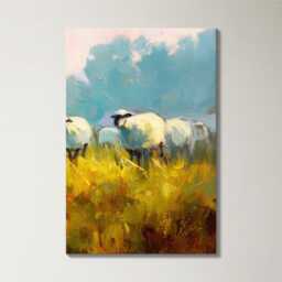 Border Collie Herding Sheep 3 Panel Split Canvas Wall Art Farm Dog At Golden Hour Country Landscape Oil Painting Framed Home Decor - thumbnail 4