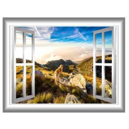 Scenic Landscape Wallpaper, Fake Window Decal, Wall Mural Art Mountain Room Decor - Vwaq Nw29 - thumbnail 2