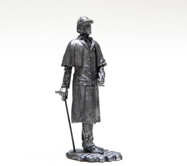 Tin 54mm Sherlock Holmes. Holmes Stories. Sir Arthur Conan Doyle 132 Scale Metal Figurine - image 1