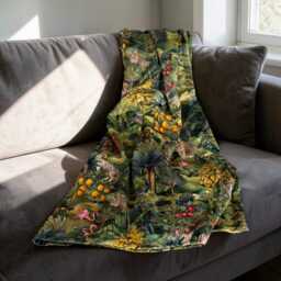 Double Sided Royal Garden Velvet Throw - thumbnail 2
