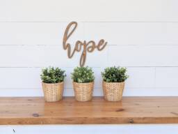Wooden Hope Sign Birch Wood Cutout, Wall Decor - thumbnail 1