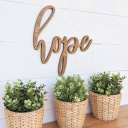 Wooden Hope Sign Birch Wood Cutout, Wall Decor - thumbnail 3