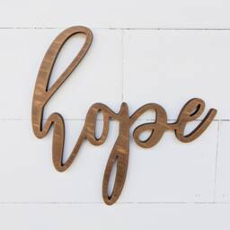 Wooden Hope Sign Birch Wood Cutout, Wall Decor - thumbnail 2