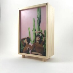 Lightbox, Light Box, Special Gift, Warm Nigh Light, Bedside Table Lamp, Pinewood Lightbox, Art Collage, Led #austin - thumbnail 3