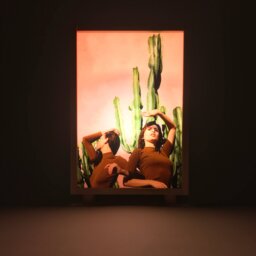 Lightbox, Light Box, Special Gift, Warm Nigh Light, Bedside Table Lamp, Pinewood Lightbox, Art Collage, Led #austin - thumbnail 1