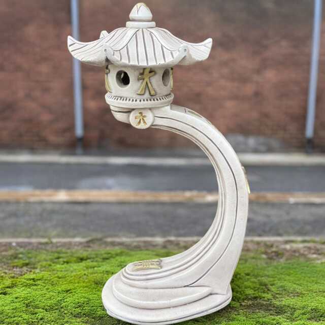 Chinese Pagoda Figurine Concrete Lantern Sculpture Oriental Temple Statue Zen Garden Ornament Handmade Lawn Decor Cement Art Gift - image 1