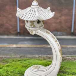 Chinese Pagoda Figurine Concrete Lantern Sculpture Oriental Temple Statue Zen Garden Ornament Handmade Lawn Decor Cement Art Gift - thumbnail 2