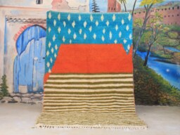 Colorful Moroccan Rug, Custom Fabulous Boujad Azilal Abstract Multicolored Carpet, Handmade Bohemian Rug - thumbnail 1