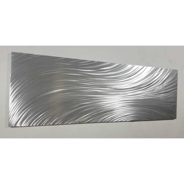 Modern Abstract Metal Wall Art, Silver Falls, Indoor Outdoor - image 1
