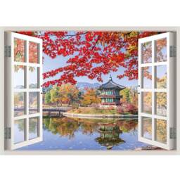 Seoul South Korea View Window 3D Wall Decal Art Removable Wallpaper Mural Sticker Vinyl Home Decor - thumbnail 2