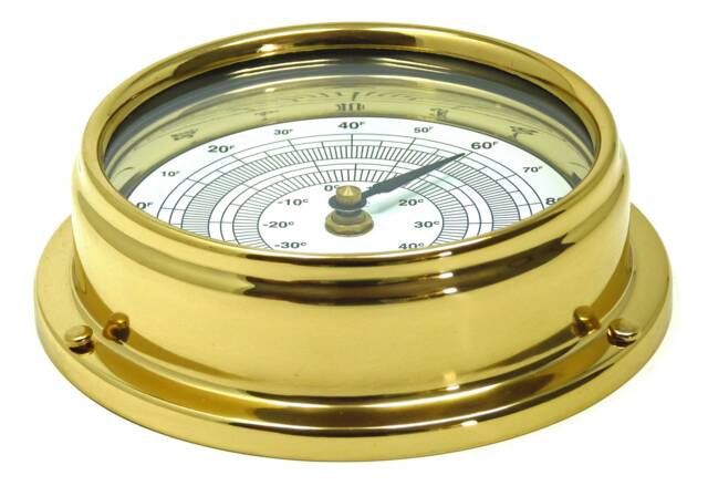 Tabic Classic Brass Thermometer, Heavy Lacquered - 1/2Kg, Handmade in England By - image 1
