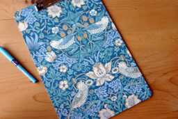 William Morris A4 Clip Board - Strawberry Thief Petite Teal, Handmade England - thumbnail 1