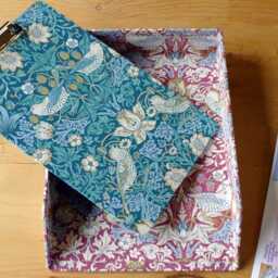 William Morris A4 Clip Board - Strawberry Thief Petite Teal, Handmade England - thumbnail 4