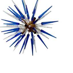 Mid-Century Modern Crystal Blue & White Acrylic Spikes - Wall Sconce Lamp Italian Light Fixture Chandelier Lightings - thumbnail 3