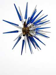 Mid-Century Modern Crystal Blue & White Acrylic Spikes - Wall Sconce Lamp Italian Light Fixture Chandelier Lightings