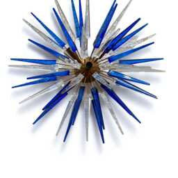 Mid-Century Modern Crystal Blue & White Acrylic Spikes - Wall Sconce Lamp Italian Light Fixture Chandelier Lightings - thumbnail 4