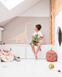 Dino Wall Origami -Walldecor Dinosaur Diplodoc - Hanging Decor -Kids Room Kinderzimmer Dino Deko Holz Wand- Free Delivery - thumbnail 1