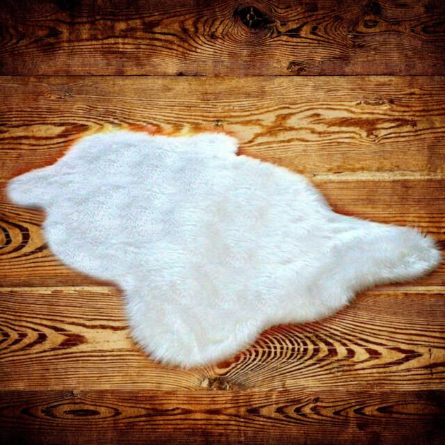 Faux Fur Bear Pelt Rug - Shaggy Accent Rug, Choose Your Size - image 1