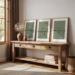 Sage Green Quote Prints Set Of 3 Positive Affirmations, Wall Art - thumbnail 3