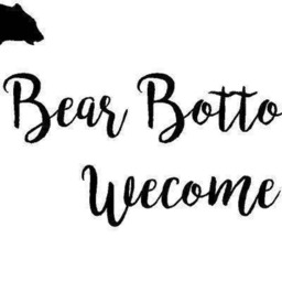 Bear Wall Art, Bottoms Welcome, Bathroom Door Sign, Rustic Cabin Decor, Lodge Decal, Funny Decoration - thumbnail 2
