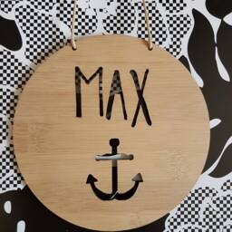 Personalised Name Wooden Wall-Door Hanging-Anchor-Nautical-Plaque-Kids Room-Bedroom-Wall Art-Wall Hanging-Custom-Navy - thumbnail 2