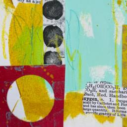 Bright Modern Artwork, Small Abstract Acrylic Painting, Mini Collage Original, Original Wall Art, Multimedia Painting - thumbnail 3