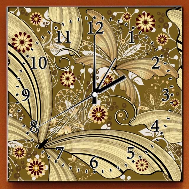 Modern Flowers & Butterflies 8 Inch Ceramic Battery Operated Clock For Any Home Decor