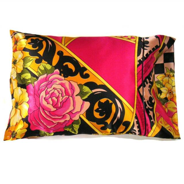 Floral Satin Accent Pillow, Decorative Neck Support Pillow - 12x16