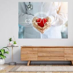 Doctor Stethoscope Heart Hospital Nhs 3D View Wall Sticker Poster Decal A922