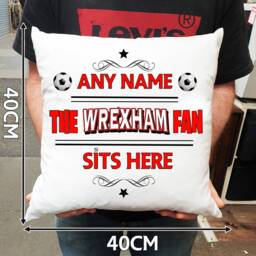 Personalised Wrexham Football Cushion. With Any Name. Fan Cushion Gift - thumbnail 2