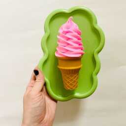 strawberry Ice Cream Wall Hanging/ Dopamine Decor/ Maximalist Fake Food/ Food Pop Art/ Sculpture/ Funky Decor/Kitchen - thumbnail 3