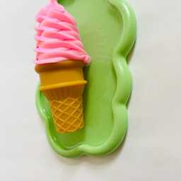 strawberry Ice Cream Wall Hanging/ Dopamine Decor/ Maximalist Fake Food/ Food Pop Art/ Sculpture/ Funky Decor/Kitchen - thumbnail 2