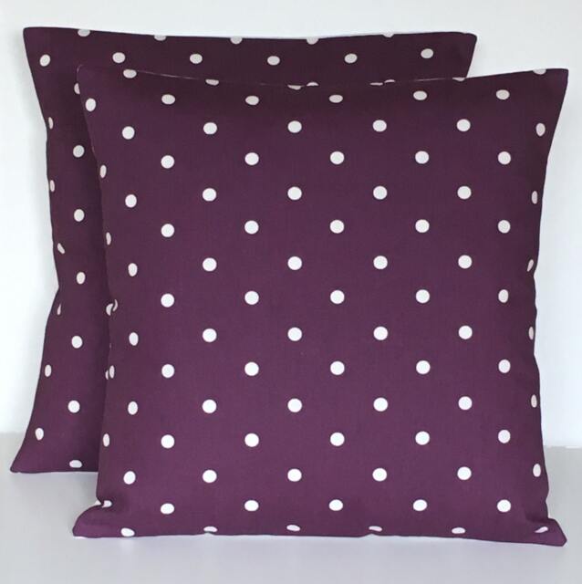 "2 X Clarke & Dotty Spot Polka Dots Berry Purple Cushion Cover 16"" - 22" - image 1