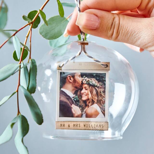 Personalised Photo Dome Glass Bauble - image 1