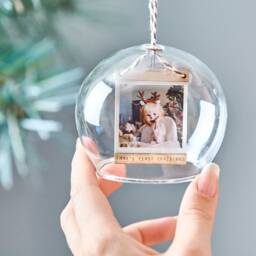 Personalised Photo Dome Glass Bauble - thumbnail 2