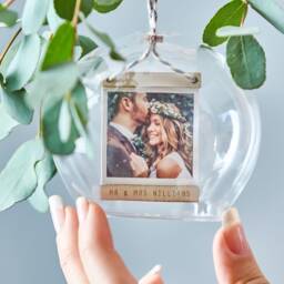 Personalised Photo Dome Glass Bauble - thumbnail 3