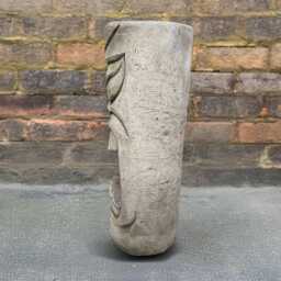 Concrete Tiki Totem Statue Cement Tribal Sculpture Polynesian Style Figurine Stone Ornament Handmade Outdoor Decoration Yard Art Gift - thumbnail 4