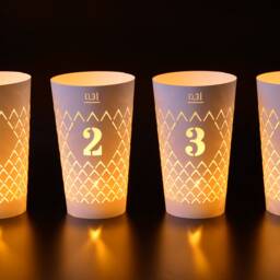 Ribbed Light Set Of 4 White, Frankfurt Advent Wreath, Christmas Decoration For Apple Wine Lovers, Gift From Hesse, Excluding Glass - thumbnail 2