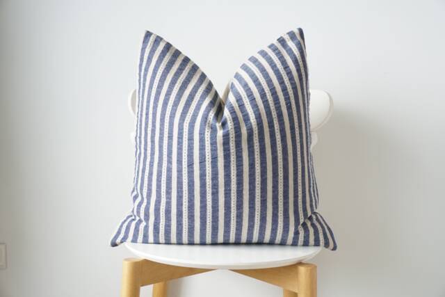 Indigo Striped Pillow Cover - image 1