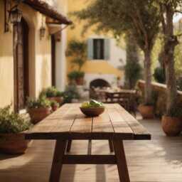 Solid Wood Outdoor Garden Table in Oak & Walnut, Wooden With Metal Frame, Made To Measure, Customizable, Modern, Dining - thumbnail 3