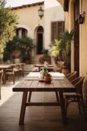 Solid Wood Outdoor Garden Table in Oak & Walnut, Wooden With Metal Frame, Made To Measure, Customizable, Modern, Dining - thumbnail 1